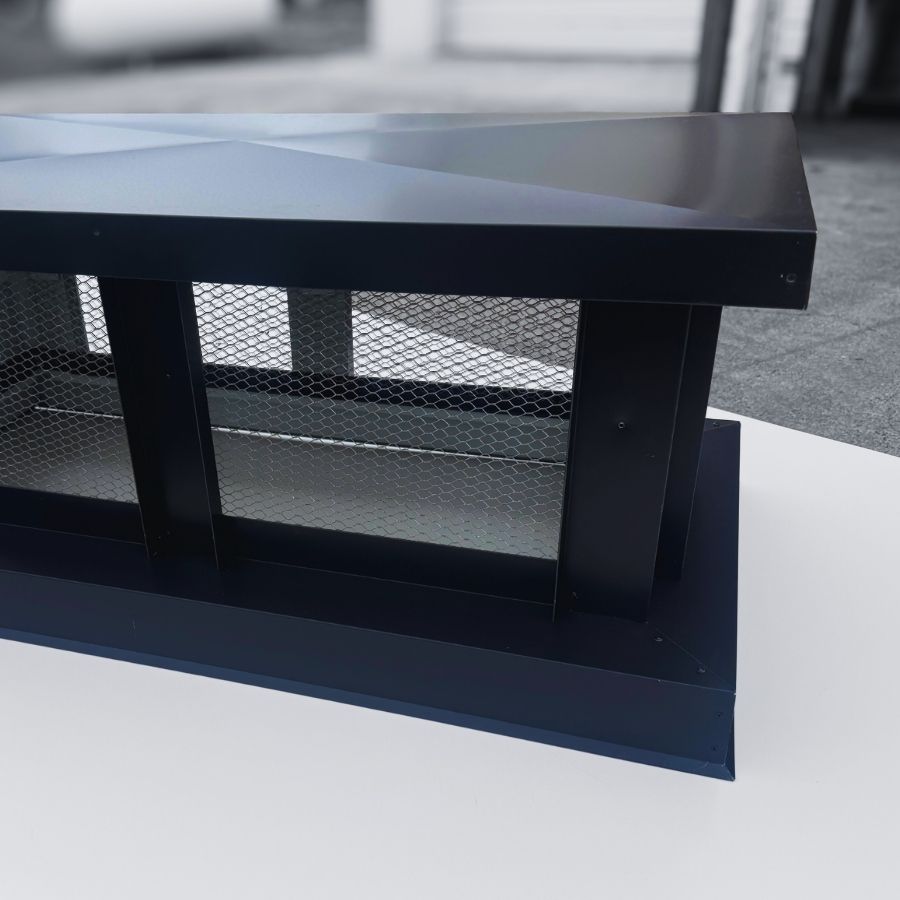 image shows completed custom metal fabrication work - a roof parapet by west coast metal fab