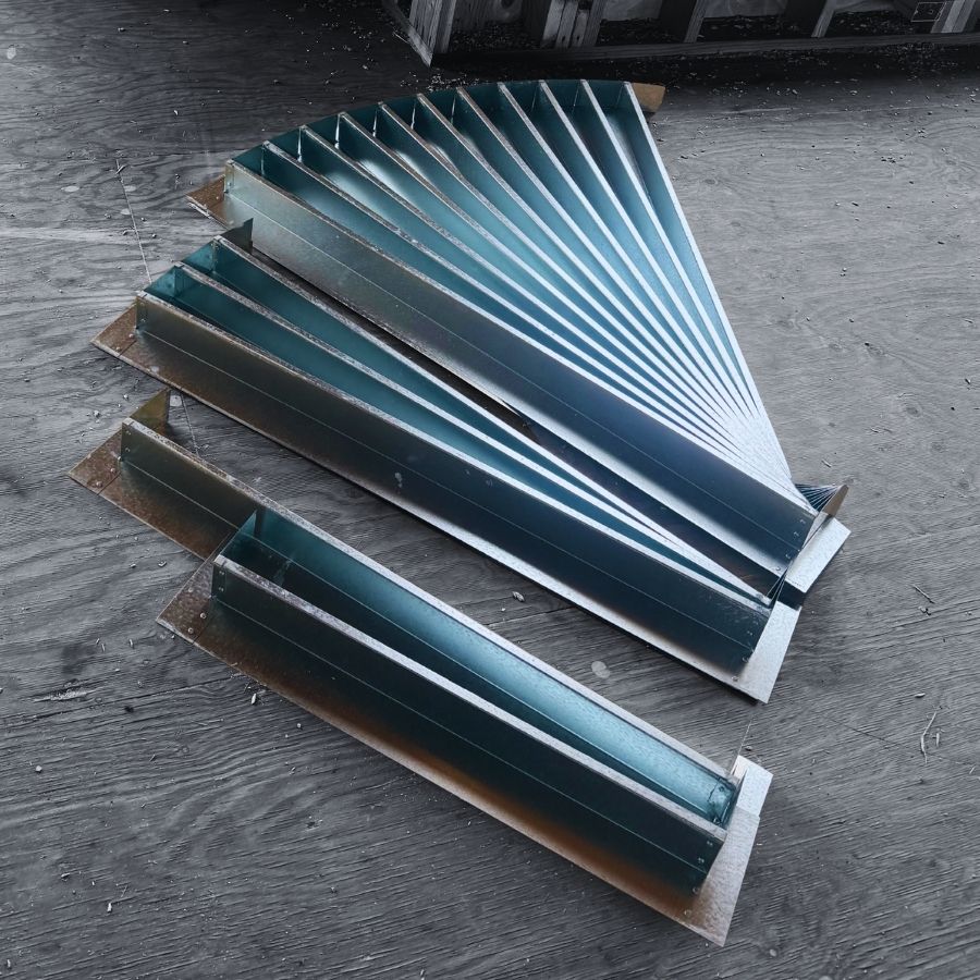 image shows metal flashing fabrication completed by west coast metal